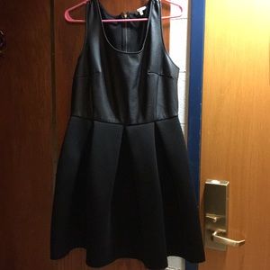 Black Dress with Faux Leather Top and Scuba Skirt